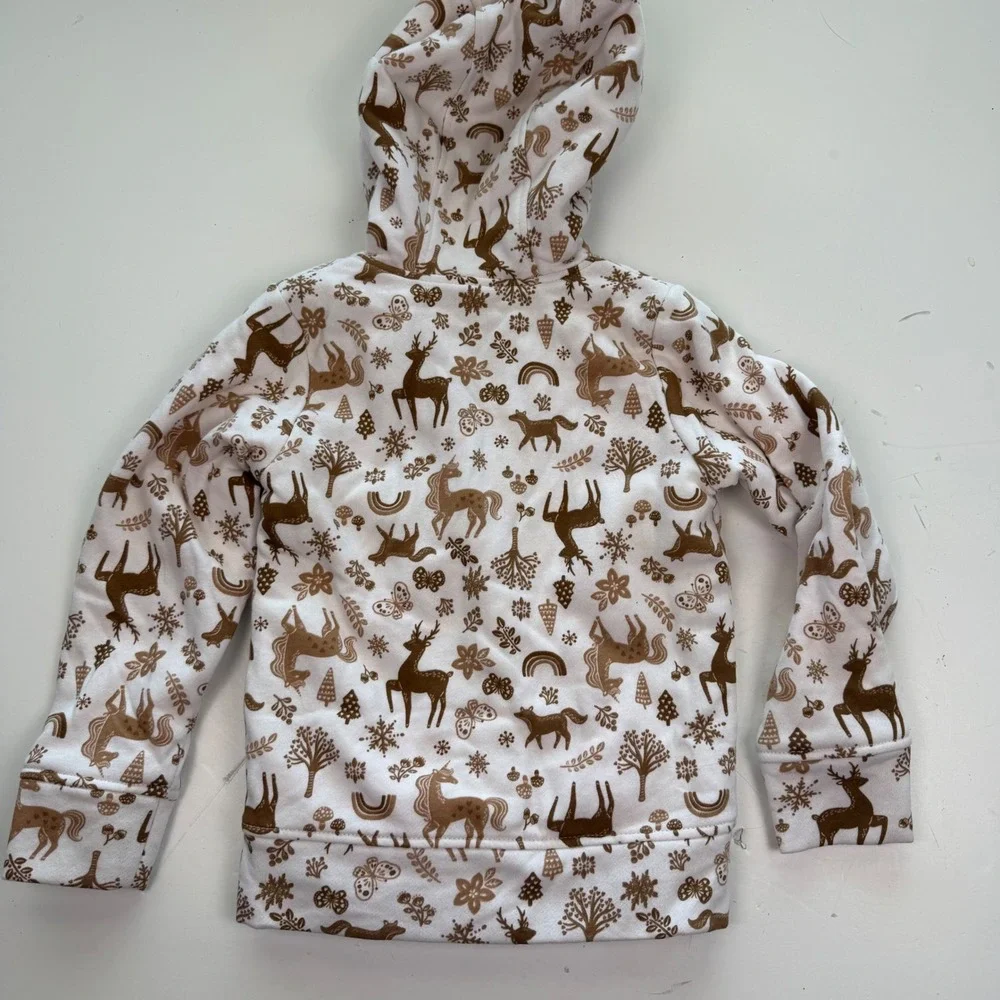 Wonder Nation Ivory Wonderland Sherpa Lined Zip Hoodie Kid Tough XS 4-5 NWT